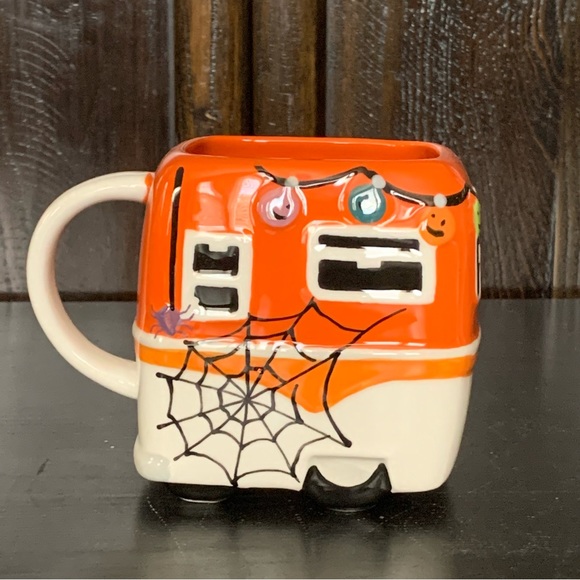Spooky Camper Figural Halloween Mug - Black Cats Spider Web Pumpkins - Picture 7 of 11